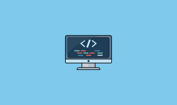 Program code displaying monitor icon design