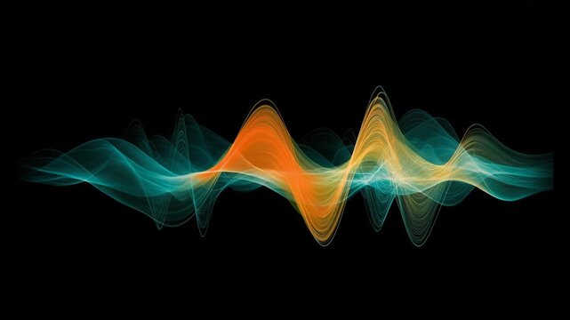 Sound wave patterns display in colorful visual effects during a digital art process