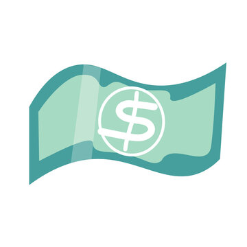 Green dollar cash bill isolated on white background vector illustration