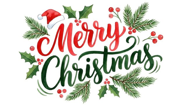 A beautifully designed watercolor illustration celebrating the joyous spirit of christmas and the holiday season
