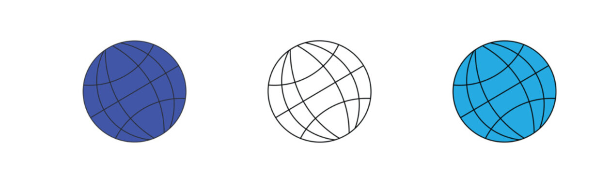Global network planet earth grid icon set isolated on white background for technology internet web communications logo vector illustration design
