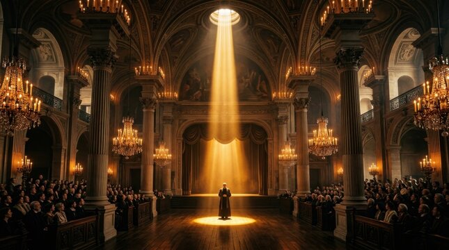Divine Light Beam in Grand Cathedral Hall