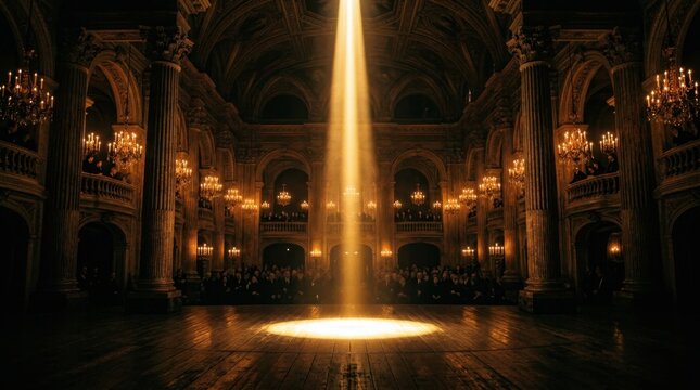 Heavenly Light Beam in Grand Cathedral