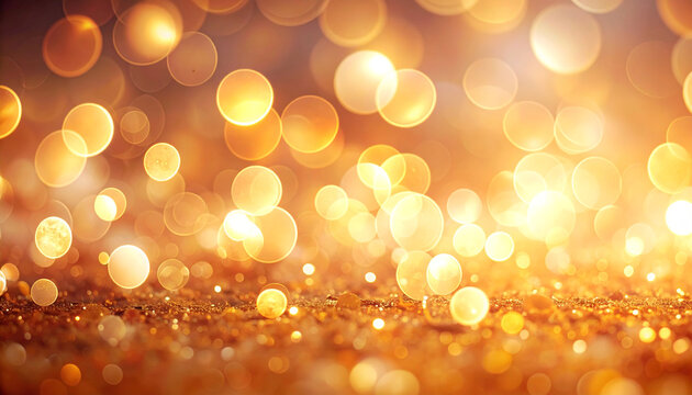 Golden glitter background with soft bokeh lights for festive celebrations and luxury abstract designs