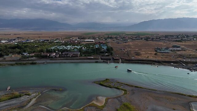 Lake Alakol is a large, endorheic, bitter-salt lake in southeastern Kazakhstan, situated on the border between the Zhetysu and Abai regions.