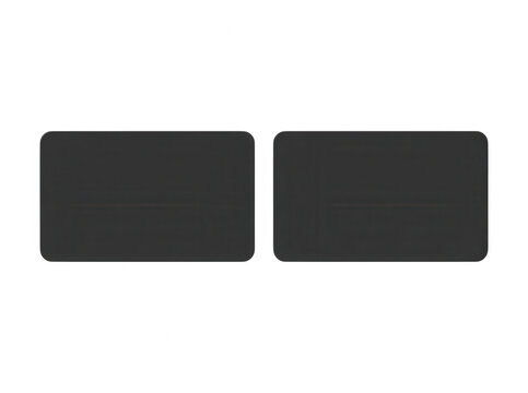 Dos rect&aacute;ngulos negros con esquinas redondeadas dispuestos horizontalmente sobre un fondo blanco puro, ideales para dise&ntilde;o gr&aacute;fico, maquetas o elementos de interfaz de usuario.