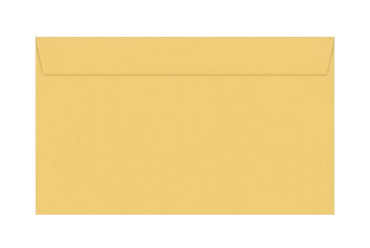 Sobre de papel manila de color amarillo claro aislado sobre un fondo blanco, ideal para correspondencia comercial, env&iacute;os de documentos importantes o proyectos de dise&ntilde;o corporativo.