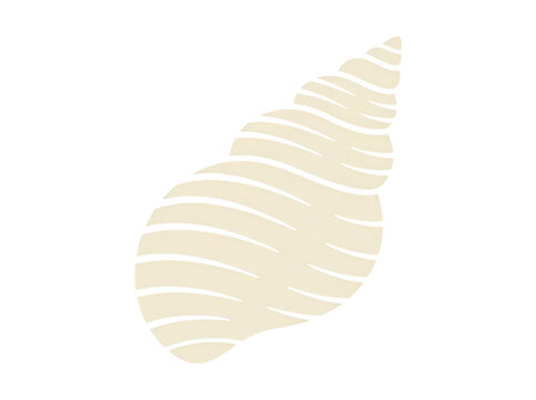 Ilustraci&oacute;n vectorial minimalista de una concha marina en tonos beige sobre un fondo blanco, ideal para dise&ntilde;os n&aacute;uticos, decoraci&oacute;n de playa y proyectos de dise&ntilde;o gr&aacute;fico creativo.
