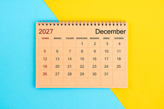 December 2027 brown calendar for 2026 year.