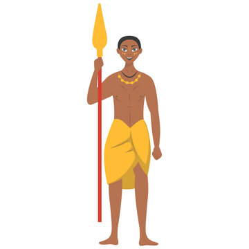 African Male Character with a Cartoon Design. Vector Illustration.