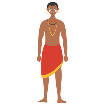 African Male Character with a Cartoon Design. Vector Illustration.