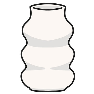 Illustration f Minimalist White Vase