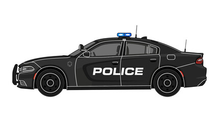 Black Police Car Vector Illustration © Sinyo