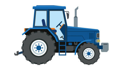 Fototapeta premium Blue Farm Tractor Vector Illustration