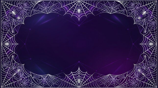 Silver Cobweb Frame on Deep Violet.