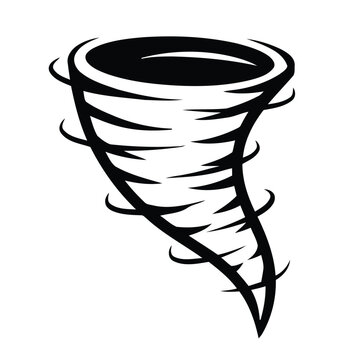 Tornado icon vector illustration of a swirling cyclone weather storm symbol