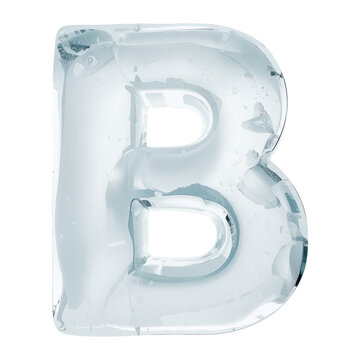 a close up of the letter b made of ice 