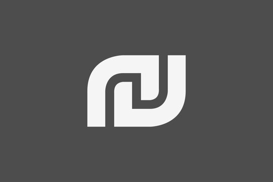 letter nu bold simple logo