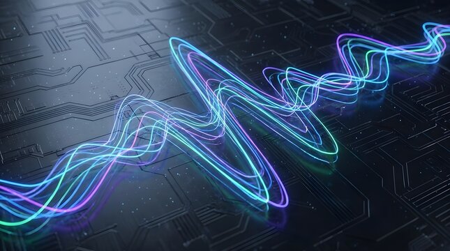 Pulse Wave Graph Close Up Abstract Background