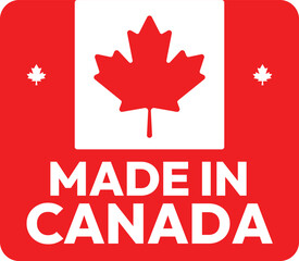 Obraz premium Made in Canada stamp, Canadian flag stamp, Canada flag stamp