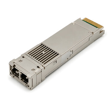 1.6T Coherent Optical Transceiver Isolated on White Background