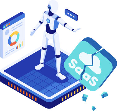 Isometic AI Replacing SaaS Platform Concept