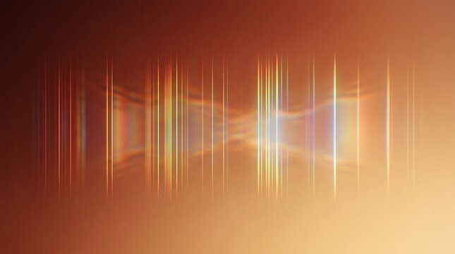 Abstract gradient background with vertical light streaks and lens flares in warm tones, creating a dynamic and ethereal visual effect for design purposes
