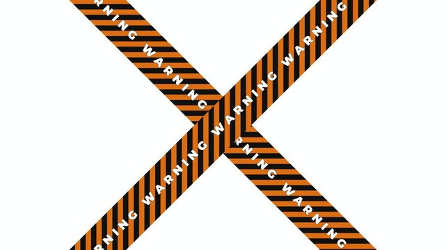 Caution tape Tape X Mark Overlay Motion Graphic alert loop