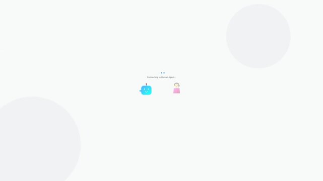AI Chatbot Connecting to Human Customer Support Agent Animation