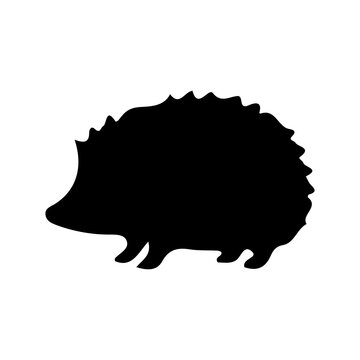 Cute Hedgehog Silhouette Vector Porcupine Wild Forest Animal Clipart Illustration