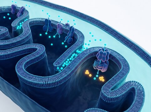 Close-up of cellular interior showing endocytosis and vesicle transport mechanism with cell interior organelle membrane biology graphic membrane dynamics 3D rendering lipid bilayer medical anima
