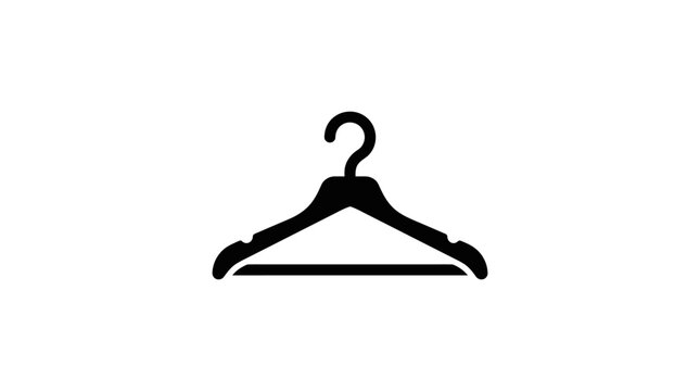 Black clothes hanger icon