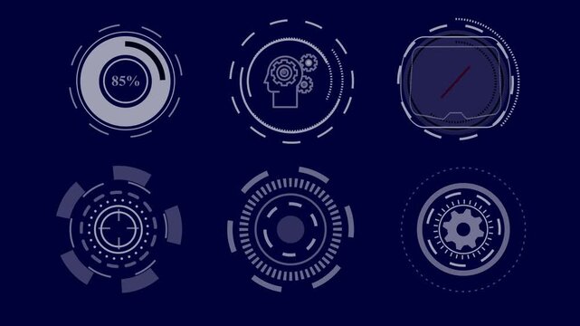 HUD call out elements pack animation on black background. Simple HUD elements frame lines allocate animation for text. Simple HUD elements frame lines and Motion graphics of allocate