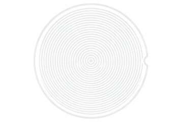 Fototapeta premium Abstrakcyjny wzór z koncentrycznymi okręgami w kolorze szarym na białym tle, tworzący minimalistyczną teksturę geometryczną o hipnotyzującym efekcie wizualnym.