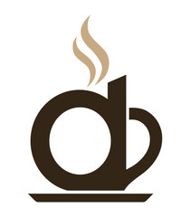 Coffee Cup Logo with Letter D and B Composition © BUGIS DESAIN