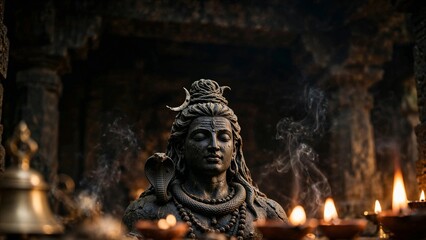 Fototapeta premium Lord Shiva Statue for Mahashivratri Pradosh Vrat Worship