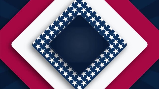 Patriotic american labor day stars and stripes diamond pattern modern flat abstract geometric graphic social media banner website background presentation asset