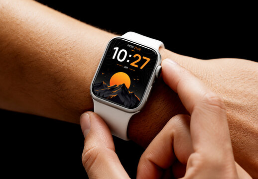 Smartwatch Screen Mockup on Wrist