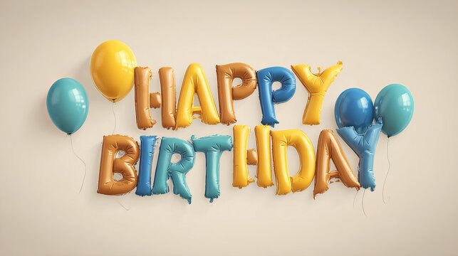 Happy birthday vector illustration with colorful balloons and celebration