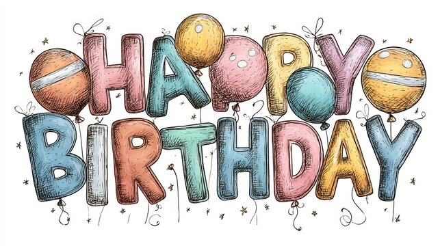 Happy birthday vector illustration with colorful balloons and celebration