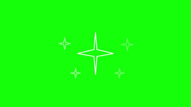 Hand Drawn Sparkle Burst Animation White Glitter Stars Magic Twinkle Effect Playful Motion Graphic Overlay.
