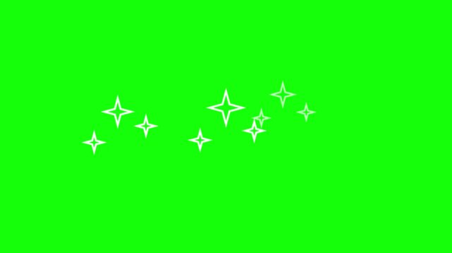 Star Cluster Pop Animation Hand Drawn White Sparkles Glitter Magic Twinkle Motion Graphic Overlay.