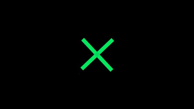 Green Check Mark and Arrow Sign on Black Background for Success, Approval, Positive Choice, Business Growth and Modern Digital Concept