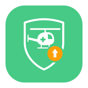 Medical Helicopter Shield Protection Upgrade Flat Icon