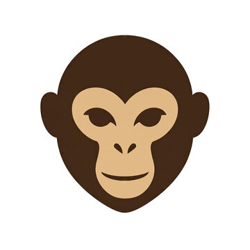 Minimalist Monkey Face Vector. Generative AI