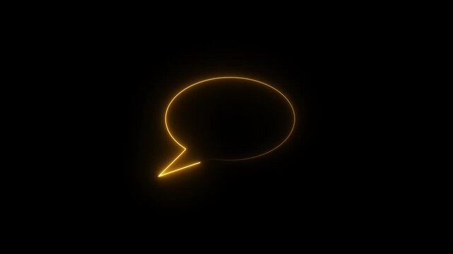 Animated Neon Chat Speech Bubble Frame for Text Copy Space