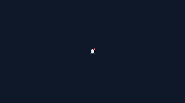 Premium notification bell animation representing alerts, reminders, messages, social media updates, digital communication, and user engagement.