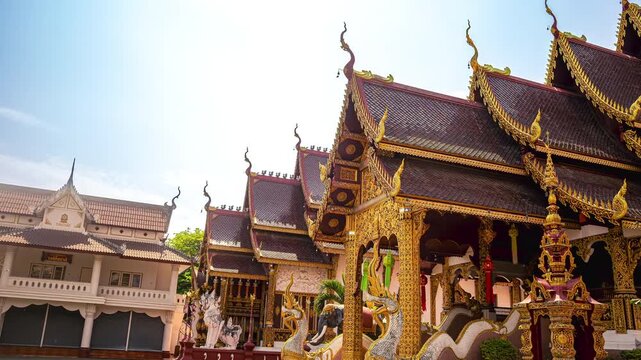 Hyperlapse of a beautiful temple in Chiang Mai, Thailand