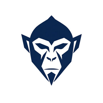 Geometric Monkey Face Logo. Generative AI