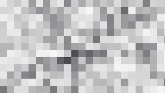Abstract mosaic of grayscale squares, varying in size and shade
